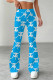 Blue Casual Street Letter Print Contrast Regular High Waist Speaker Full Print Bottoms