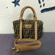 Yellow Brown Casual Street Letters Patchwork Zipper Contrast Bags