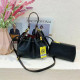 Black Casual Daily Solid Color Draw String Adjustable Bags