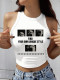 White Casual Print Patchwork O Neck Tops