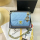 Blue Casual Street Solid Color Patchwork Metal Accessories Trim Bags