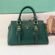 Ink Green Casual Daily Solid Color Patchwork Zipper Bags
