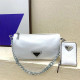 White Casual Street Solid Color Patchwork Chains Zipper Bags