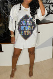 Black And White Casual Sequins Patchwork O Neck Straight Dresses