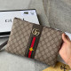 Khaki Casual Daily Stripe Letters Patchwork Zipper Bags