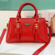 Red Casual Daily Solid Color Patchwork Zipper Bags