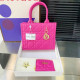 Rose Red Daily Celebrities Solid Color Metal Accessories Trim Texture Bags