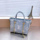 White Blue Casual Daily Letters Patchwork Zipper Contrast Adjustable Bags