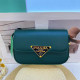 Ink Green Casual Daily Solid Color Patchwork Metal Accessories Trim Bags