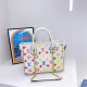 White Casual Street Letters Gradient Chains Zipper Contrast Bags
