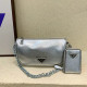 Silver Casual Street Solid Color Patchwork Chains Zipper Bags