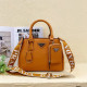 Orange Brown Casual Street Solid Color Patchwork Zipper Bags