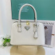 White Casual Daily Solid Color Patchwork Zipper Adjustable Bags