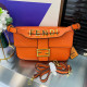 Orange Casual Daily Letters Patchwork Metal Accessories Trim Bags