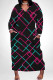 Black Rose Red Casual Print Pocket Patchwork V Neck Straight Plus Size Dresses