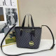 Black Gray Casual Street Letters Patchwork Zipper Contrast Bags