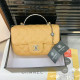 Yellow Casual Daily Solid Color Metal Accessories Trim Texture Bags