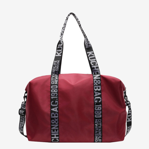 Red Casual Sportswear Letters Patchwork Zipper Bags