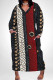 Red Black Casual Print Pocket Patchwork V Neck Straight Plus Size Dresses