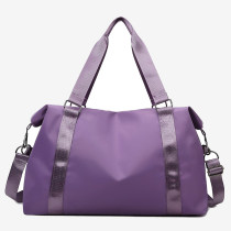 Purple Casual Sportswear Solid Color Patchwork Zipper Contrast Bags