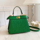 Green Casual Daily Letters Patchwork Embossed Bags