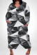 Silver Casual Print Pocket Patchwork V Neck Straight Plus Size Dresses