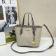 Grey Casual Street Letters Patchwork Zipper Contrast Bags
