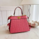 Pink Casual Daily Letters Patchwork Embossed Bags