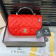 Red Casual Daily Solid Color Metal Accessories Trim Texture Bags
