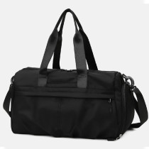 Black Casual Sportswear Solid Color Patchwork Zipper Bags