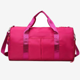 Blue Casual Sportswear Solid Color Patchwork Zipper Bags