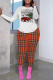 Christmas Tree Casual Print Basic O Neck Long Sleeve Two Pieces