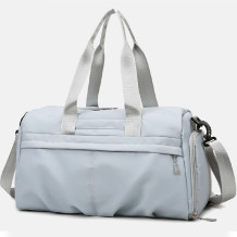 Light Blue Casual Sportswear Solid Color Patchwork Zipper Bags