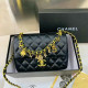 Black Casual Street Letters Patchwork Metal Accessories Trim Texture Bags