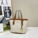 White Brown Casual Street Letters Patchwork Zipper Contrast Bags