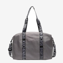 Grey Casual Sportswear Letters Patchwork Zipper Bags