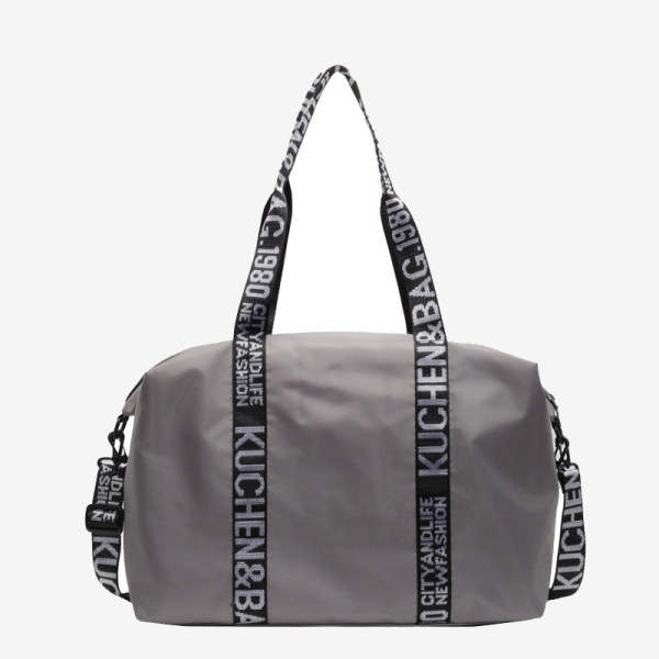 Grey Casual Sportswear Letters Patchwork Zipper Bags