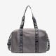 Grey Casual Sportswear Letters Patchwork Zipper Bags