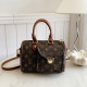 Brown Casual Street Letters Patchwork Zipper Contrast Bags