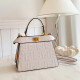 White Casual Daily Letters Patchwork Embossed Bags