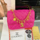 Rose Red Casual Street Letters Patchwork Metal Accessories Trim Texture Bags
