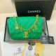 Green Casual Street Letters Patchwork Metal Accessories Trim Texture Bags