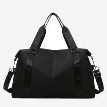 Black Casual Sportswear Solid Color Patchwork Zipper Contrast Bags