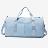 Blue Casual Sportswear Solid Color Patchwork Zipper Bags