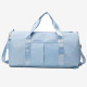 Sky Blue Casual Sportswear Solid Color Patchwork Zipper Bags