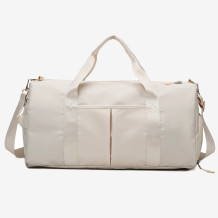 White Casual Sportswear Solid Color Patchwork Zipper Bags