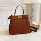 Brown Casual Daily Letters Patchwork Embossed Bags