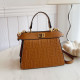 Yellow Brown Casual Daily Letters Patchwork Embossed Bags