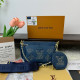 Blue Casual Street Letters Patchwork Beading Zipper Bags