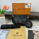 Black Casual Street Letters Patchwork Beading Zipper Bags
